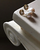 kolczyki pozłacane Kolczyki srebrne Irregular Pearl Earrings / Large / Ancient Spirals
