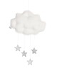 karuzele i girlandy do łóżeczka BIAŁY mobil chmurka, srebrne gwiazdki