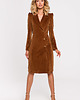 sukienki midi damskie Sukienka żakietowa-koniakowa(M-641)