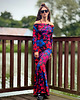 sukienki maxi damskie Sukienka z odsłoniętymi ramionami - Julia Maxi Flower Power