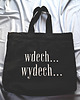 torby na zakupy Bawełniana torba z afirmacją w kolorze czarnym WDECH... WYDECH...