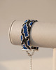 bransoletki ze szkła Granatowa srebrna bransoletka z koralików Miyuki - snake pattern