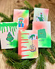 kartki scrapbooking GRINCHowe, kolażowe kartki świąteczne - zestaw 5 szt