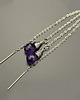 kolczyki wire wrapping Kolczyki krople ametyst długie przewlekane wire wrapping