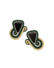 kolczyki soutache Duże sztyfty / wkrętki czarny, zielony, złoty