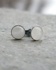 kolczyki wire wrapping 7mm kryształ górski  - sztyfty