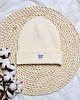 czapki dziecięce Czapka beanie Prążek Kremowa