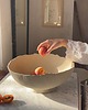 talerze, miski Ceramiczna Rustykalna Misa Handmade XXL na  Owoce Beżowa Surowa