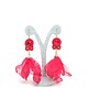 kolczyki soutache Czerwone kolczyki sutasz z kwiatami - Tancerki