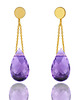 kolczyki z kamieniami Earrings Ametyst Krople złoto 585