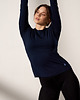 bluzki z długim rękawem damskie Longsleeve do jogi ENERGY - midnight blue s