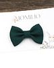 ozdoby do włosów dla dzieci Spinka do włosów kokarda z lnu zielona  Linen Bow