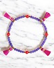 bransoletki z kamieni naturalnych NA NOGĘ : summer collection : jadeit i chwosty : fiolet-pomarańcz-róż