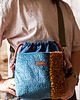torebki mini Niebieska listonoszka z kominem patchwork