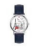 zegarki unisex Zegarek  mały - Time to travel - skórzany, granatowy