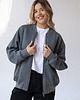 bluza bez kaptura damska Bomberka Sporty Chic Szary Ciemny Melanż