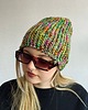 czapki damskie Kolorowa mała czapka beanie z wełną i alpaką