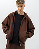 bluzy męskie Bluza z kapturem na zamek ,,BERET" czekolada