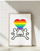 plakaty PLAKAT dekoracyjny serce Keith Haring miłość lgbt tęcza