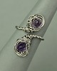pierścionki - różne Pierścionek regulowany ametyst wire wrapping