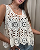 bluzki - inne Ażurowy top Beige
