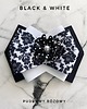broszki Brosza Black & White z efektowym kwiatem w kropeczki New