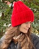 czapki damskie Zimowa wełniana czapka Buran 100% wełna z Peru karminowy czerwony