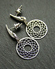 kolczyki wire wrapping Srebrne rozety