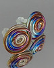 kolczyki wire wrapping Tytanowy wir- rainbow kolczyki