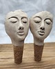 butelki wielorazowe Zestaw ceramicznych korków do wina Twarze handmade