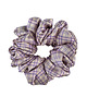 gumki do włosów Gumka jedwabna, scrunchie, frotka lawendowa krata MAXI