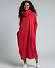 sukienki midi damskie Sukienka dresowa Czakra komin midi malinowa czerwień rozmiar M