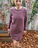 sukienki midi damskie SLOGAN Rose plum melange sukienka damska