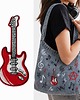 naszywki na ubrania Naszywka naprasowanka GITARA ELEKTRYCZNA CZERWONA termo haft 4x9,6cm