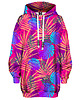 bluza z kapturem damska Bluza Oversize Tunika DR.CROW Palmy Monstera