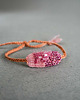 bransoletki na sznurku Mini bransoletka handmade , wiązana na supełek - róż
