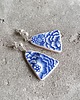 kolczyki ceramiczne Kolczyki ceramiczne w kobaltowe kwiaty