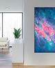 obrazy Obraz abstrakcyjny "Nebula I" 50x100 cm - granatowa abstrakcja kosmos