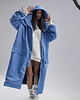 płaszcze damskie Parka Longline Hoodie Oversize baby blue