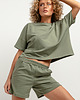 t-shirt damskie Bluza z krótkim rękawem T386, zielona