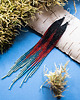 kolczyki szklane Boho Beauty - długie kolczyki w kolorze morskim i czerwonym