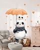 naklejki ścienne do pokoju dziecka Panda z parasolką, serduszka - Naklejka na ścianę, Naklejka ścienna