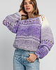 swetry damskie  Sweter ażurowy o grubszym splocie chunky knit F1976 fiolet
