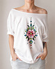 t-shirt damskie Kwiat  różowy Biały Oversize