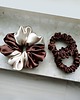 gumki do włosów Czekoladowy - zestaw jedwabnych scrunchie
