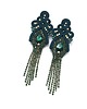 kolczyki soutache Kolczyki sutasz zielone złote z cyrkoniami Lilla długie błyszczące