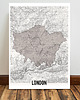 plakaty Londyn mapa plakat  50x70 cm / A3 / A4