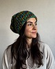 czapki damskie Kolorowa duża czapka beanie z wełną i alpaką