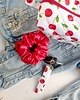 gumki do włosów Satynowe czerwone scrunchie
