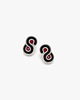 kolczyki soutache Małe sztyfty / wkrętki czarno czerwone
